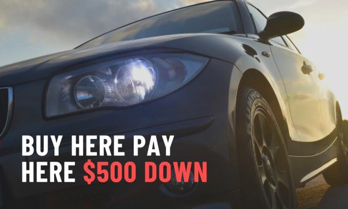 Buy Here Pay Here $500 Down No Credit Check Near Me | Easy Car Financing